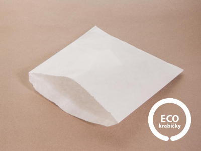 Papírový sáček bílý 21,6 × 21,6 cm