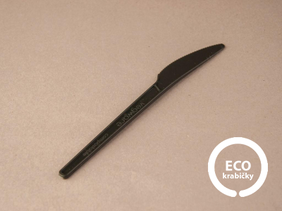 Bio plastový příborový nůž černý 16,5 cm