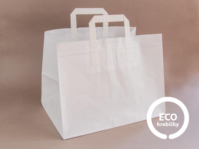 Bio papírová taška MENU BOX bílá 32 x 22 x 28 cm