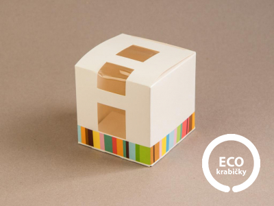 Papírový CUPCAKE box bílý 8×8×8 cm