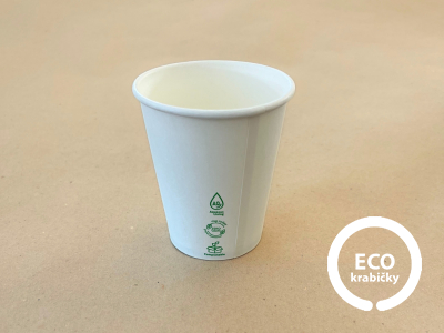 Papírový kelímek PLASTIC FREE bílý 200 ml (8 oz)