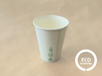 Papírový kelímek PLASTIC FREE bílý 300 ml (12 oz)