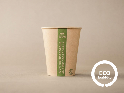 Papírový kelímek 150 ml ECO CUP hnědý 6 oz