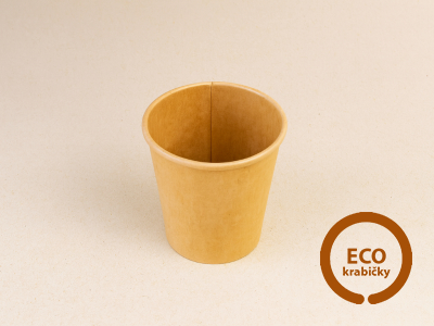 Papírový kelímek PLASTIC FREE hnědý 100 ml (4 oz)