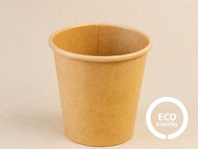 Papírový kelímek PLASTIC FREE hnědý 200 ml (8 oz)