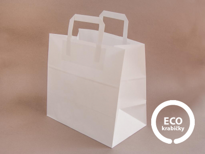 Bio papírová taška MENU BOX bílá 28 x 17 x 27 cm