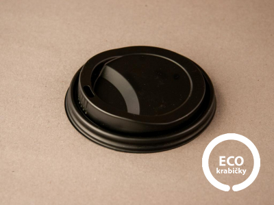 ECO CUP CPLA víčko černé Ø89 mm/12 oz horký nápoj