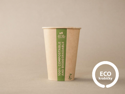 Papírový kelímek ECO CUP hnědý 180 ml/7 oz 