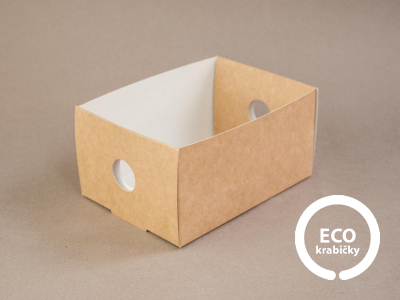 Papírový box na sendviče otevřený hnědý 12,5 × 7,5 × 8 cm