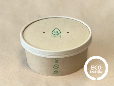 Bio papírová miska hnedá – PLASTIC FREE 750ml