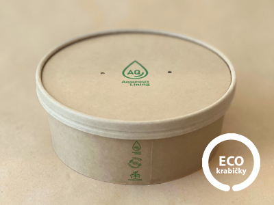 Bio papírová miska hnedá – PLASTIC FREE 1300ml 