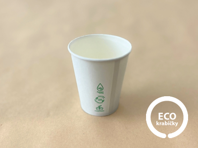 Papírový kelímek PLASTIC FREE bílý 150 ml (6 oz)
