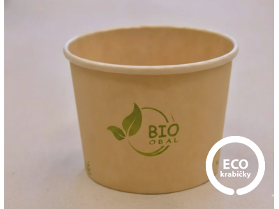 Bio papírová miska hnědá na polévku 500 ml (16 oz)
