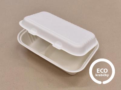 Menu box z cukrové třtiny dvoudílný 850 ml