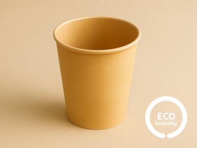 Papírový kelímek PLASTIC FREE hnědý 400 ml (16 oz)