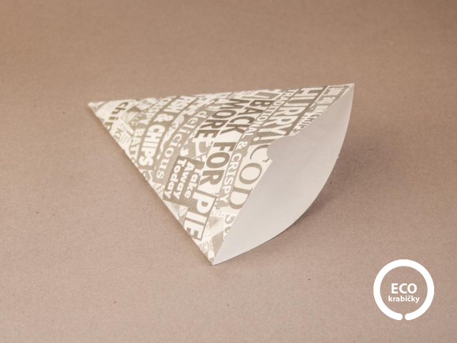 Papírový obal na hranolky s potiskem 18 x 15 cm