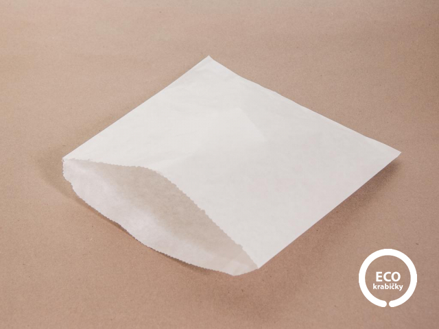 Papírový sáček bílý 21,6 × 21,6 cm