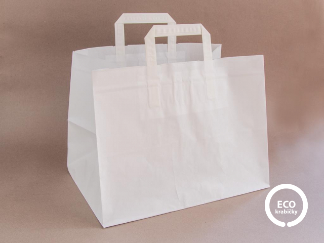Bio papírová taška MENU BOX bílá 32 x 22 x 28 cm