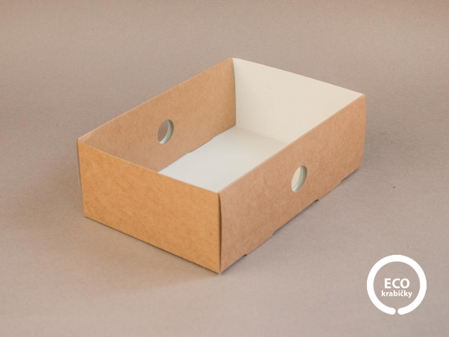Papírový box na sendviče otevřený hnědý 15,3 × 22,1 × 7,7 cm