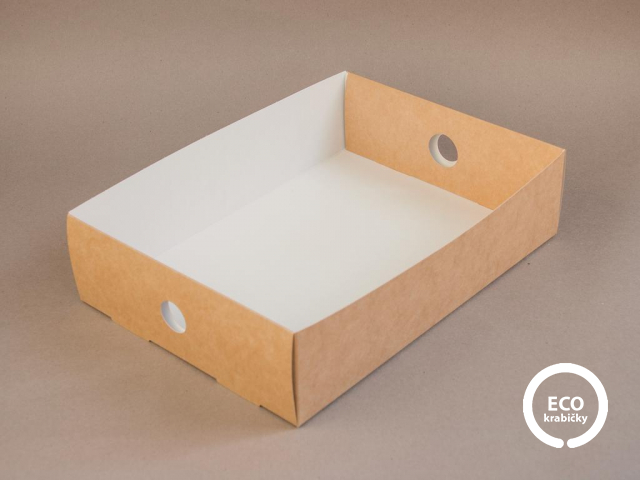 Papírový box na sendviče otevřený hnědý 11,5 × 25,5 × 8 cm