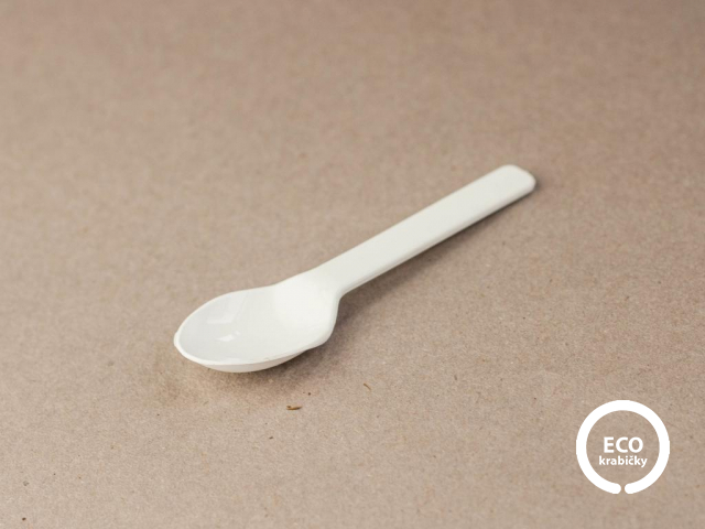 Bio PLA zmrzlinová lyžička BIELA 8 cm