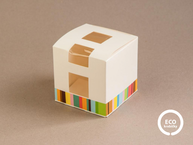 Papírový CUPCAKE box bílý 8×8×8 cm
