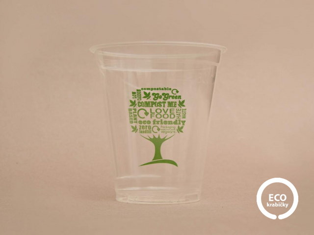 Bio plastový kelímek na studené GREEN TREE, ryska 400ml/16 oz