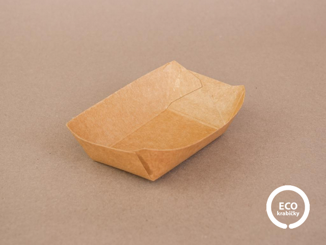 Bio papírový podnos KRAFT 11,1×7,5×3 cm (100ml)