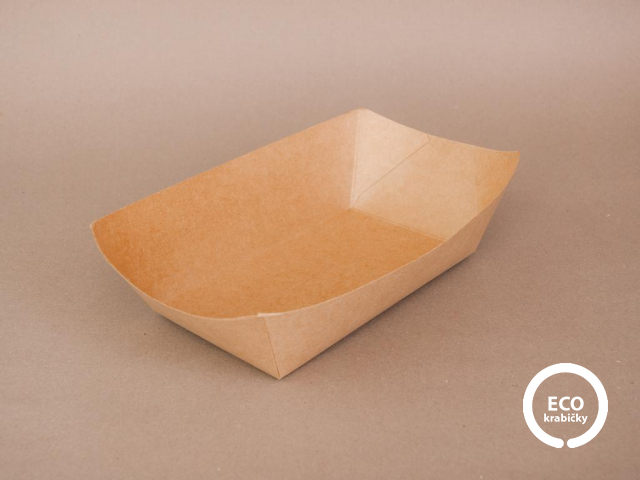 Bio papírový podnos KRAFT 23×18,5×5,7 cm (1100ml)
