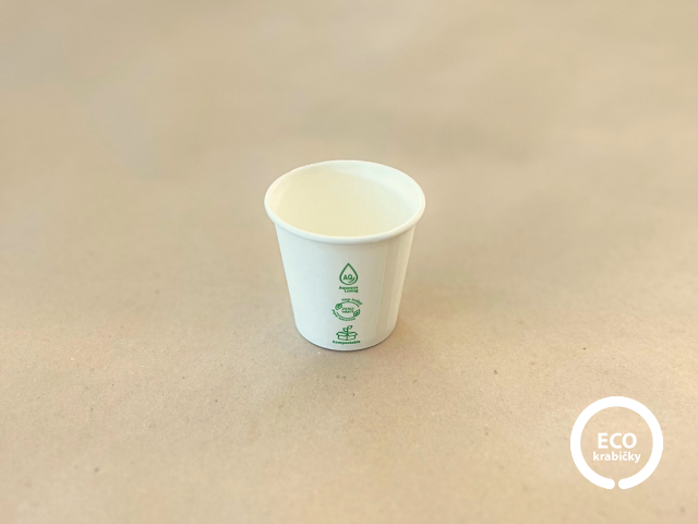 Papírový kelímek PLASTIC FREE 100 ml bílý (4 oz)