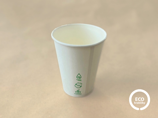 Papírový kelímek PLASTIC FREE bílý 300 ml (12 oz)