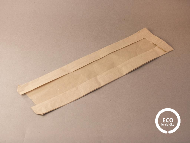 Papírový sáček s PLA oknem 35,5 × 10 cm