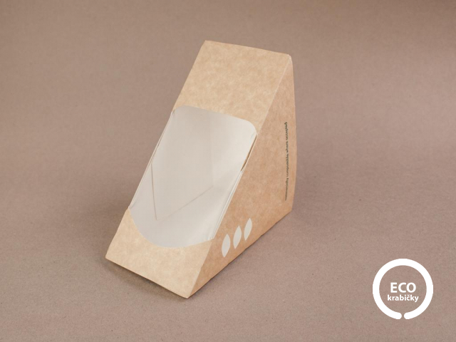 Papírový SENDVIČ box s PLA oknem 75 mm