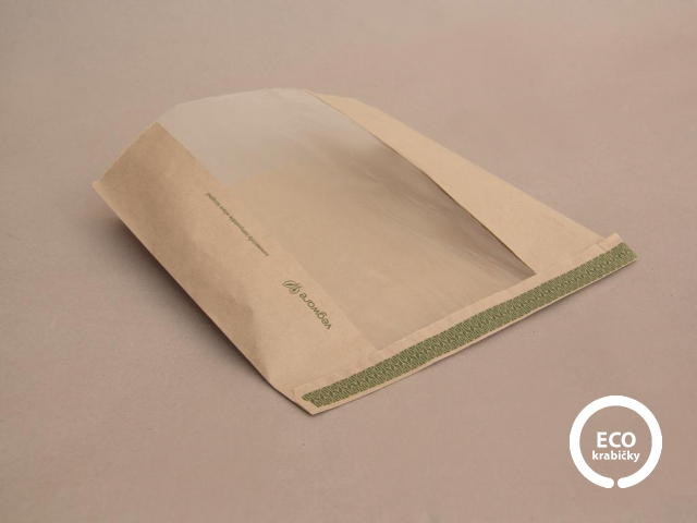 Papírový sáček s PLA oknem 25 × 25 cm