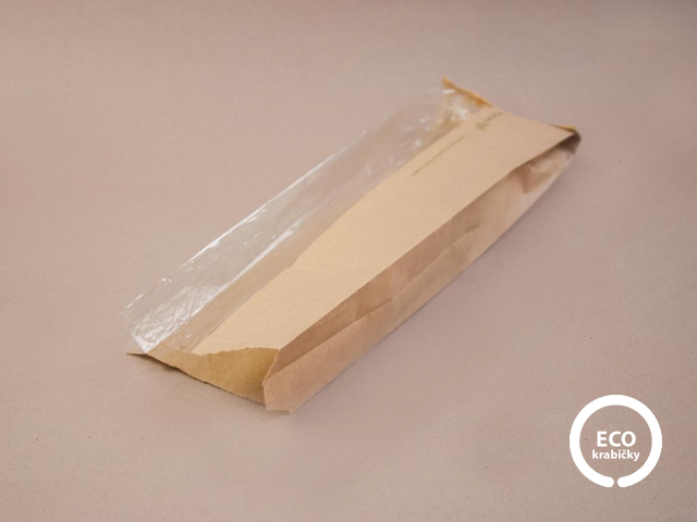 Papírový sáček s PLA oknem 10,2 × 35,6 cm