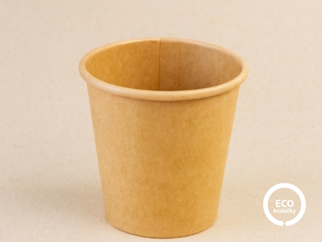 Papírový kelímek PLASTIC FREE hnědý 200 ml (8 oz)