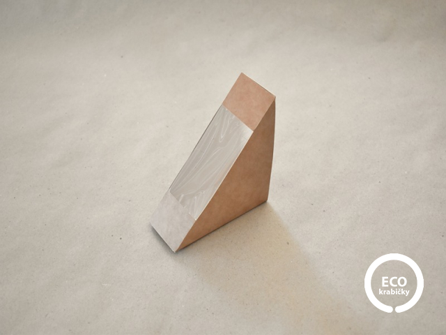 Papírový SENDVIČ box s PLA oknem 52 mm