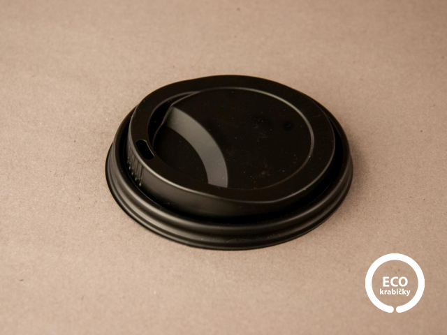 ECO CUP CPLA víčko černé Ø89 mm/12 oz horký nápoj
