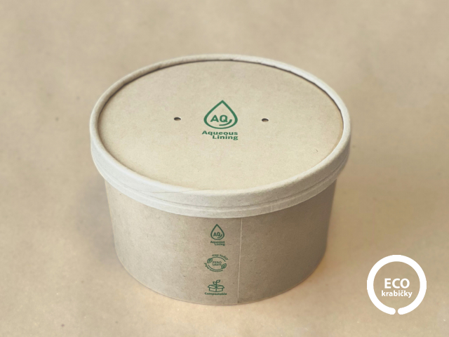 Papírová miska hnědá PLASTIC FREE 1000 ml