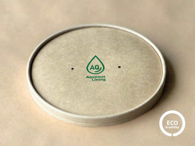 Papírové víčko PLASTIC FREE na misku hnědé Ø18,5 cm