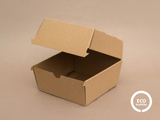Papírový hamburger box S 135×130×110 mm