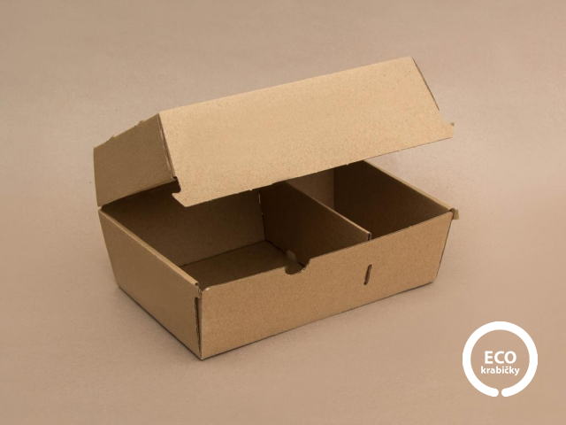 Papírový hamburger box M 20,5 × 13 × 11 cm