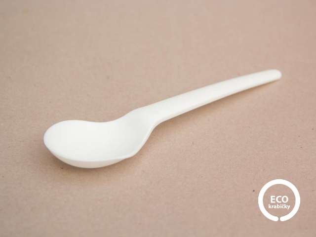 Bio plastová lžíce bílá 14,5 cm