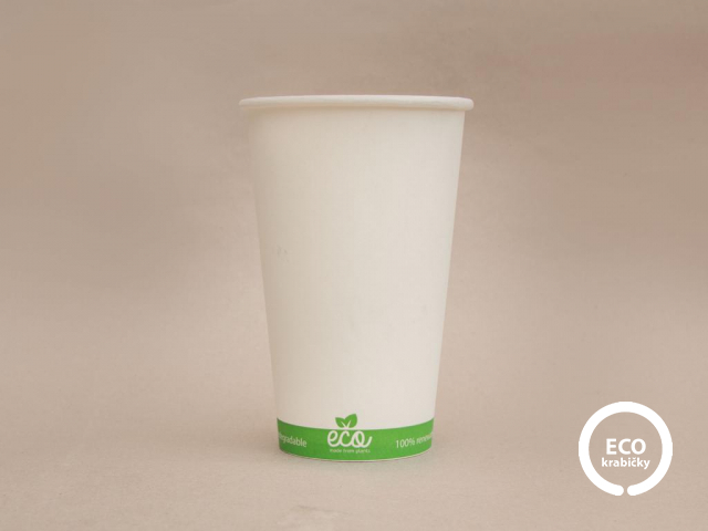 Papírový kelímek ECO CUP bílý 400 ml/16 oz