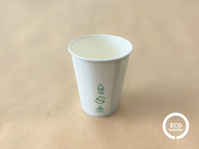 Papírový kelímek PLASTIC FREE bílý 150 ml (6 oz)