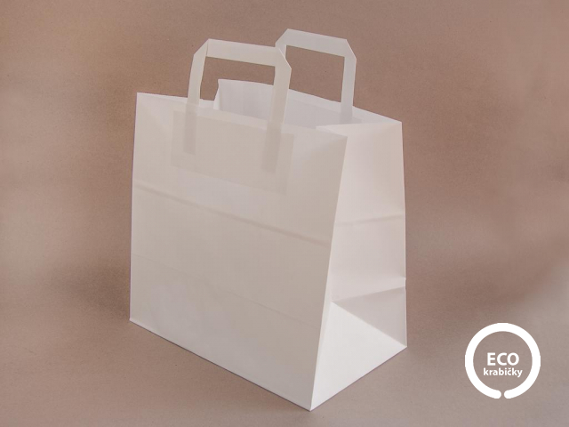 Bio papírová taška BÍLÁ 20×10×28 cm