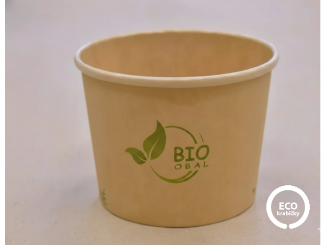 Bio papírová miska hnědá na polévku 500 ml (16 oz)