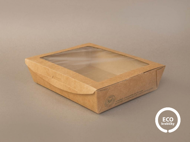 Papírový box s PLA oknem 1100 ml