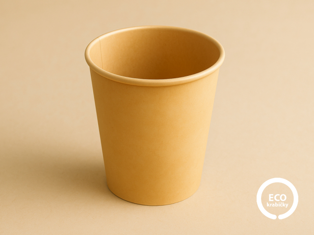 Papírový kelímek PLASTIC FREE hnědý 400 ml (16 oz)